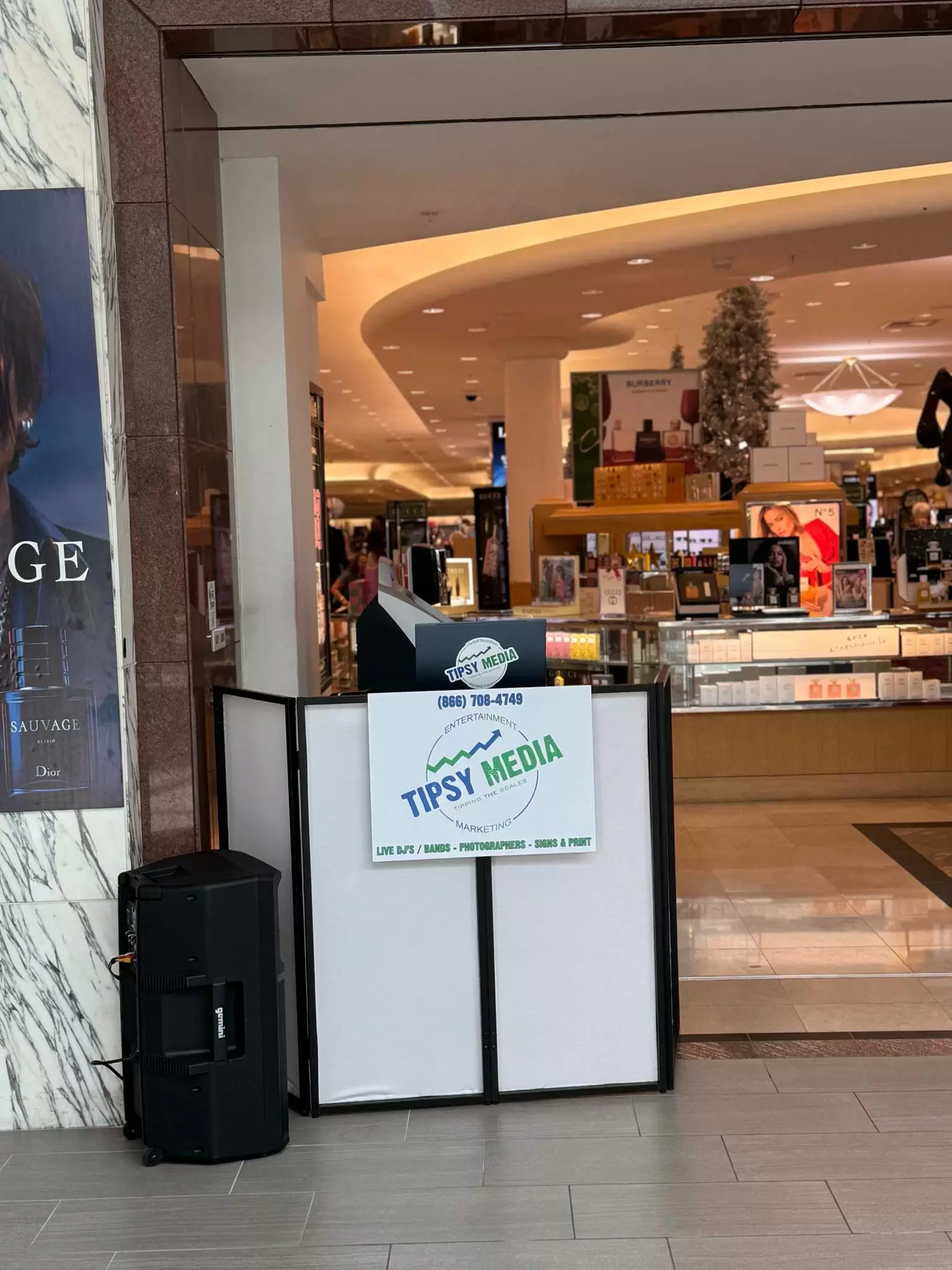 DJ services for Dillards in the Florida Mall.